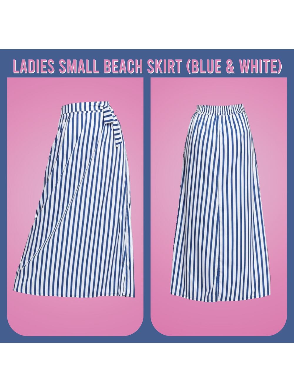 New Blue & White Beach Swimwear Maxi Skirt Cover Up Size Small